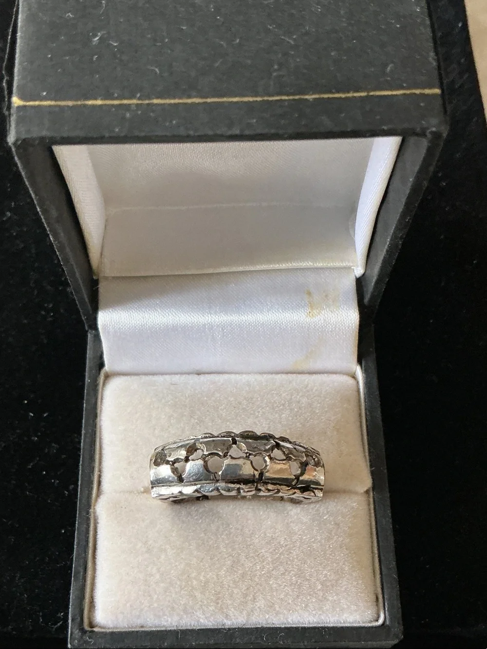 Sterling Silver Floral Band Ring - Silver
